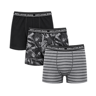 North Latitude / North Latitude Denim 3-PACK BOXERSHORTS Tights 0040 Mid Grey