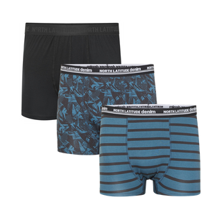 North Latitude / North Latitude Denim 3-PACK BOXERSHORTS Tights 0575 Petrol Blue
