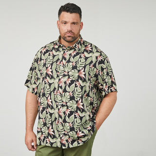 North Latitude / North Latitude Denim All over printed Viscose Shirt Shirt SS 0099 Black