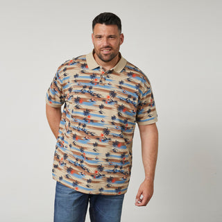 North Latitude / North Latitude Denim All over printed pique polo Polo SS 0730 SAND