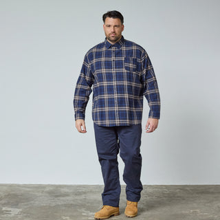 North Latitude / North Latitude Denim CHECKED FLANNEL SHIRT S1 LS Shirt LS 0580 Navy Blue (CHECK)