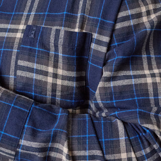 North Latitude / North Latitude Denim CHECKED FLANNEL SHIRT S1 LS Shirt LS 0580 Navy Blue (CHECK)