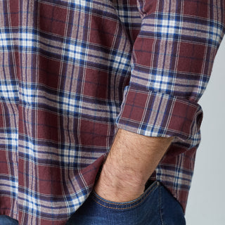 North Latitude / North Latitude Denim CHECKED FLANNEL SHIRT S1 LS Shirt LS 0370 Aubergine