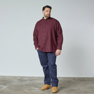 North Latitude / North Latitude Denim CHINA COLLAR FLANNEL SHIRT S1 LS Shirt LS 0370 Aubergine