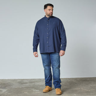 North Latitude / North Latitude Denim CHINA COLLAR FLANNEL SHIRT S1 LS Shirt LS 0580 Navy melange