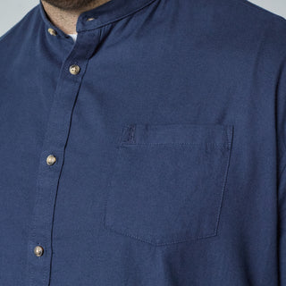 North Latitude / North Latitude Denim CHINA COLLAR FLANNEL SHIRT S1 LS Shirt LS 0580 Navy melange