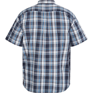 North Latitude / North Latitude Denim Checked shirt x-Long body Shirt SS 0580 Navy Blue (CHECK)