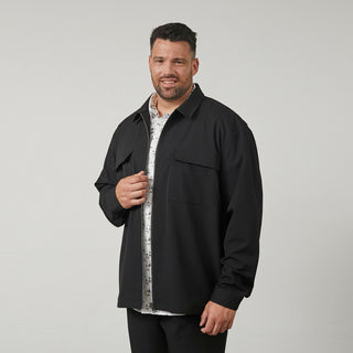 North Latitude / North Latitude Denim Full zip overshirt suit style Overshirt 0099 Black