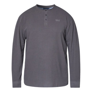 North Latitude / North Latitude Denim GRANDAD T-SHIRT LS T-shirt LS 0080 Dark Grey Charcole