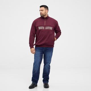 North Latitude / North Latitude Denim North Latitude Half zip sweat Sweatshirt 0380 Bordeaux