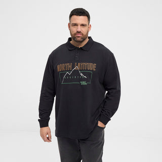 North Latitude / North Latitude Denim North Latitude Pique polo superflex LS Polo LS 0099 Black