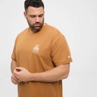 North Latitude / North Latitude Denim North Latitude Printed v-neck t-shirt T-shirt 0720 Camel
