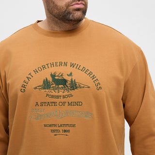 North Latitude / North Latitude Denim North Latitude Sweat with embroidery Sweatshirt 0720 Camel