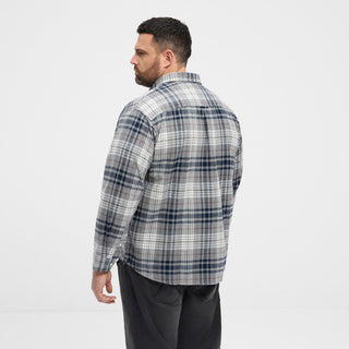 North Latitude / North Latitude Denim North Latitude brushed Checked shirt Shirt LS 0050 Grey Melange