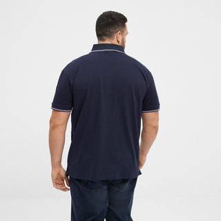 North Latitude / North Latitude Denim North Latitude pique polo contrast striped collar Polo SS 0581 Night Sky