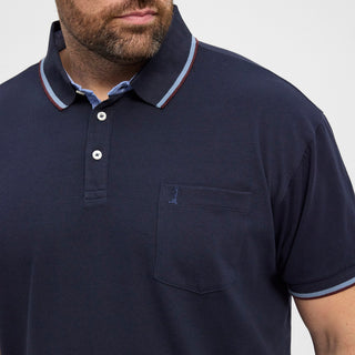 North Latitude / North Latitude Denim North Latitude pique polo contrast striped collar Polo SS 0581 Night Sky