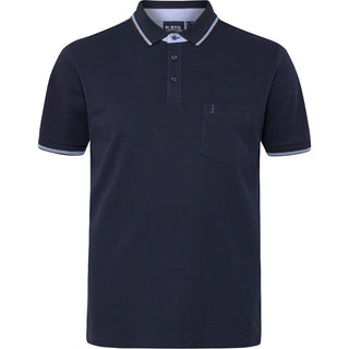 North Latitude / North Latitude Denim North Latitude pique polo contrast striped collar Tall Polo SS 0581 Night Sky