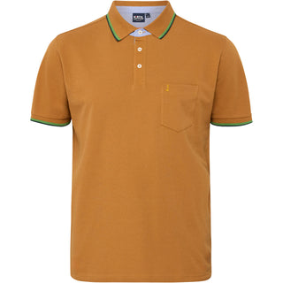 North Latitude / North Latitude Denim North Latitude pique polo contrast striped collar Tall Polo SS 0720 Camel