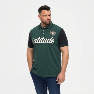 North Latitude / North Latitude Denim North latitude Denim Polo contrast sleeves Polo SS 2573 Bottle Green