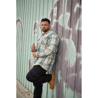 North Latitude / North Latitude Denim North latitude Denim checked over shirt w/zip Shirt LS 0001 Off White