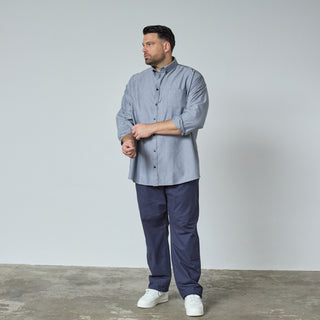 North Latitude / North Latitude Denim Oxford skjorte Shirt LS 0580 Navy Blue