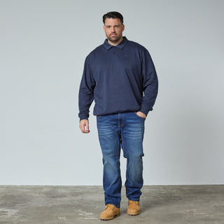 North Latitude / North Latitude Denim POLO COLLAR SWEAT BRUSHED Sweatshirt 0580 Navy Blue
