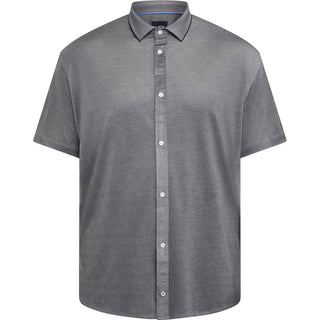 North Latitude / North Latitude Denim Pique Shirt Melange SS Shirt SS 0540 Mid Blue