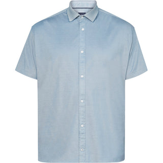 North Latitude / North Latitude Denim Pique Shirt Melange SS Shirt SS 0580 Navy Blue