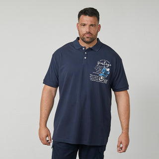 North Latitude / North Latitude Denim Pique polo w/chest print Polo SS 0580 Navy Blue