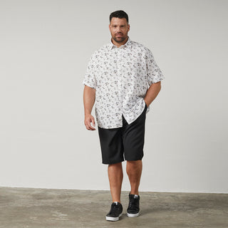 North Latitude / North Latitude Denim Printed Linen Shirt SS Shirt SS 0000 White