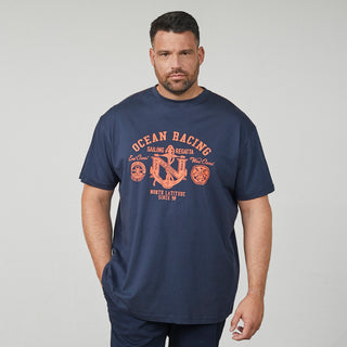 North Latitude / North Latitude Denim Printed t-shirt T-shirt 0580 Navy Blue
