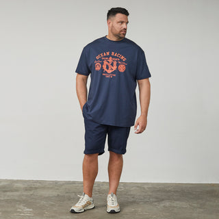 North Latitude / North Latitude Denim Printed t-shirt T-shirt 0580 Navy Blue