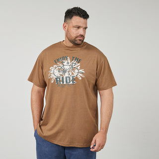 North Latitude / North Latitude Denim Printed t-shirt T-shirt 0720 Camel
