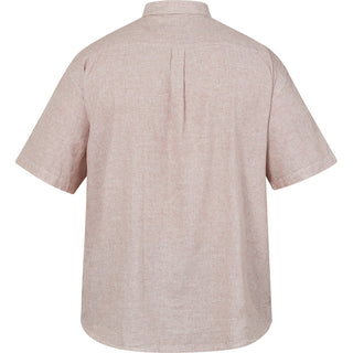 North Latitude / North Latitude Denim Striped linen shirt Shirt SS 0740 Cognac Brown