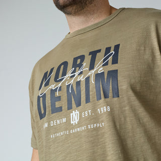 North Latitude / North Latitude Denim T-SHIRT SLUB WITH PRINT T-shirt 0732 Dark Sand