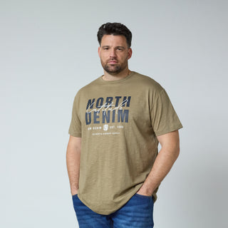 North Latitude / North Latitude Denim T-SHIRT SLUB WITH PRINT T-shirt 0732 Dark Sand
