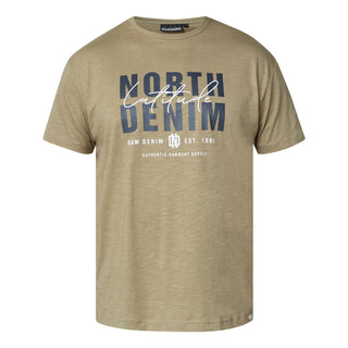 North Latitude / North Latitude Denim T-SHIRT SLUB WITH PRINT T-shirt 0732 Dark Sand