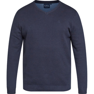 North Latitude / North Latitude Denim V-NECK PINEAPPLE KNIT Sweater 0580 Navy Blue