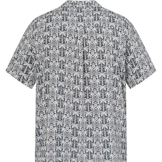 North Latitude / North Latitude Denim Viscose Shirt Cuba Collar Shirt SS 2640 Dark Dust Green