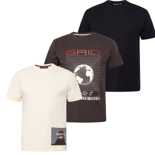 3-Pack T-shirt Global Grid