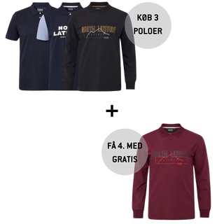 Køb 3 poloer og få en 4. med GRATIS!